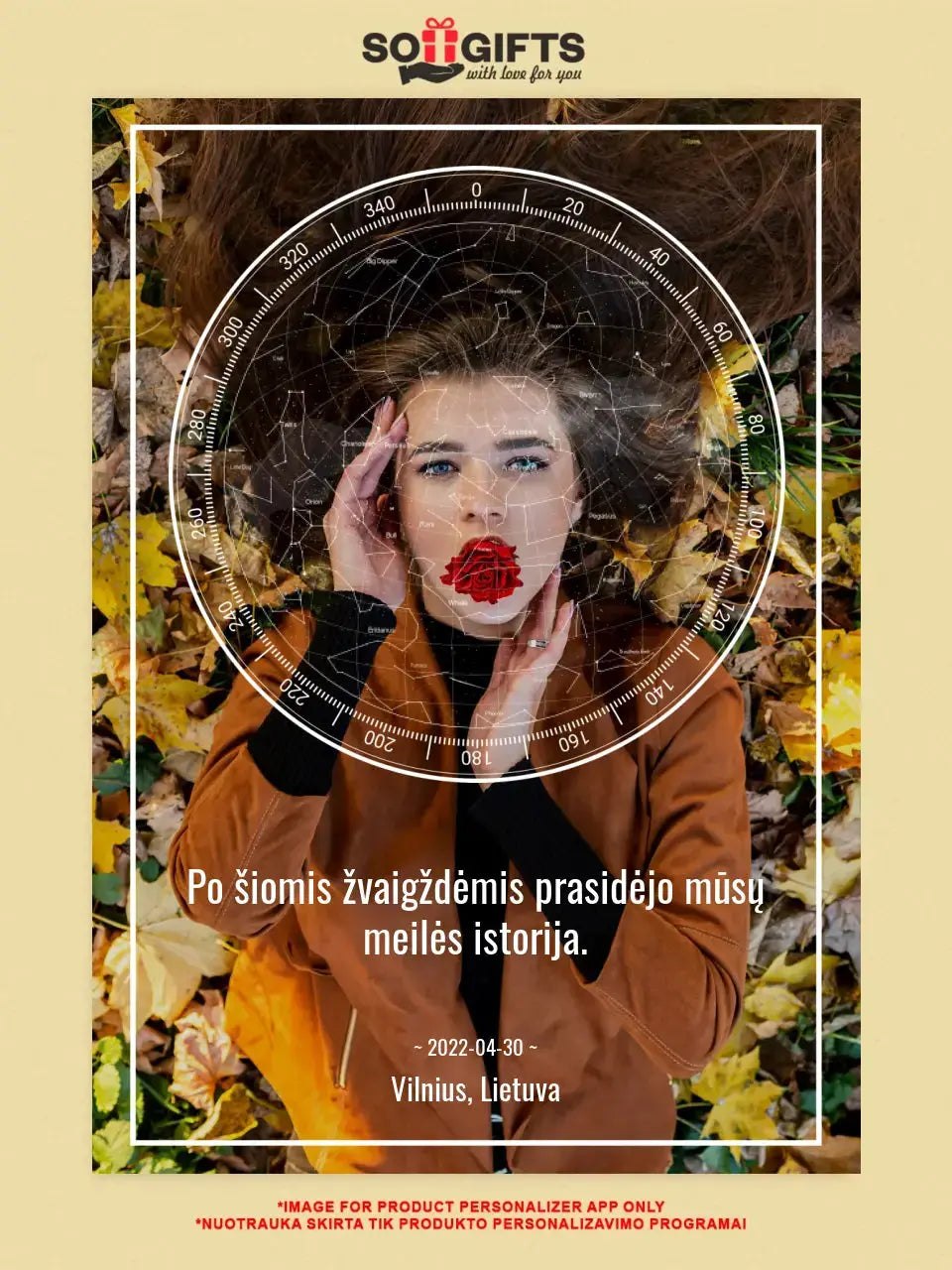 Personalizuotas žvaigždžių žemėlapis ant drobės  Drobe -  dovanokis.lt