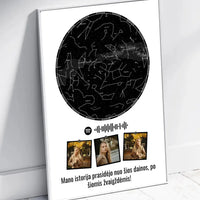 Personalizuotas žvaigždžių žemėlapis, plakatas su rėmeliu  Posteris(Plakatas) -  dovanokis.lt