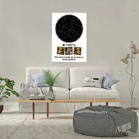 Personalizuotas žvaigždžių žemėlapis ant drobės  Drobe -  dovanokis.lt