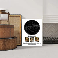 Personalizuotas žvaigždžių žemėlapis ant drobės  Drobe -  dovanokis.lt