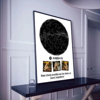 Personalizuotas žvaigždžių žemėlapis, plakatas su rėmeliu  Posteris(Plakatas) -  dovanokis.lt