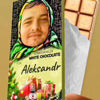 Personalizuotas "Alionka" šokoladas su jūsų nuotrauka kalėdinis variantas TeeInBlue
