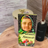 Personalizuotas "Alionka" šokoladas su jūsų nuotrauka kalėdinis variantas TeeInBlue