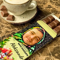 Personalizuotas "Alionka" šokoladas su jūsų nuotrauka kalėdinis variantas TeeInBlue