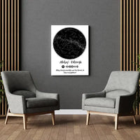 Personalizuotas žvaigždžių žemėlapis su spotify kodu ir tekstu ant drobės  Drobe -  dovanokis.lt