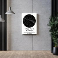 Personalizuotas žvaigždžių žemėlapis su spotify kodu ir tekstu ant drobės  Drobe -  dovanokis.lt