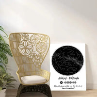 Personalizuotas žvaigždžių žemėlapis su spotify kodu ir tekstu ant drobės  Drobe -  dovanokis.lt