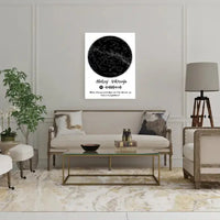 Personalizuotas žvaigždžių žemėlapis su spotify kodu ir tekstu ant drobės  Drobe -  dovanokis.lt