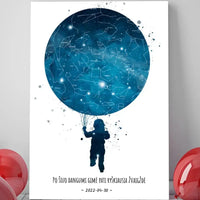 Personalizuotas vaikiškas žvaigždžių žemėlapis berniukui ant drobės  Drobe -  dovanokis.lt