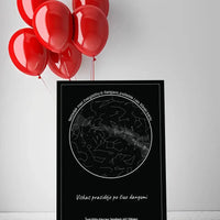 Personalizuotas žvaigždžių žemėlapis ant drobės, Nežadėk man žvaigždžių iš dangaus, pažadėk į jas žiūrėti kartu  Drobe -  dovanokis.lt