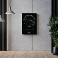 Personalizuotas žvaigždžių žemėlapis ant drobės, Nežadėk man žvaigždžių iš dangaus, pažadėk į jas žiūrėti kartu  Drobe -  dovanokis.lt