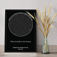 Personalizuotas žvaigždžių žemėlapis ant drobės, Nežadėk man žvaigždžių iš dangaus, pažadėk į jas žiūrėti kartu  Drobe -  dovanokis.lt