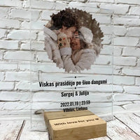 Personalizuotas žvaigždžiu žemėlapio stiklinis posteris su forma ir jūsų nuotrauka TeeInBlue