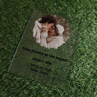 Personalizuotas žvaigždžiu žemėlapio stiklinis posteris su forma ir jūsų nuotrauka TeeInBlue