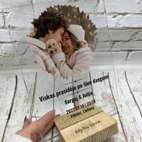 Personalizuotas žvaigždžiu žemėlapio stiklinis posteris su forma ir jūsų nuotrauka TeeInBlue