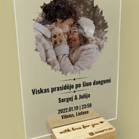 Personalizuotas žvaigždžiu žemėlapio stiklinis posteris su forma ir jūsų nuotrauka TeeInBlue