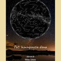 Personalizuotas žvaigždžių žemėlapis, plakatas su rėmeliu  Poster -  dovanokis.lt