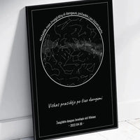 Personalizuotas žvaigždžių žemėlapis, plakatas su rėmeliu, Nežadėk man žvaigždžių iš dangaus, pažadėk į jas žiūrėti kartu  Poster -  dovanokis.lt