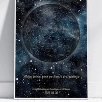 Personalizuotas žvaigždžių žemėlapis, plakatas su rėmeliu  Poster -  dovanokis.lt