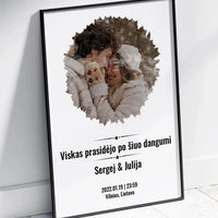 Personalizuotas žvaigždžių žemėlapis, plakatas su rėmeliu, su forma pasirinkimu ir jūsų nuotrauka  Poster -  dovanokis.lt