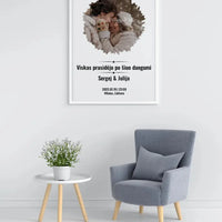 Personalizuotas žvaigždžių žemėlapis, plakatas su rėmeliu, su forma pasirinkimu ir jūsų nuotrauka  Poster -  dovanokis.lt