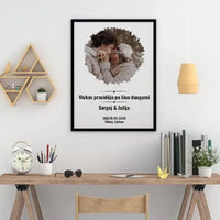 Personalizuotas žvaigždžių žemėlapis, plakatas su rėmeliu, su forma pasirinkimu ir jūsų nuotrauka  Poster -  dovanokis.lt