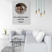 Personalizuotas žvaigždžių žemėlapis, plakatas su rėmeliu, su forma pasirinkimu ir jūsų nuotrauka  Poster -  dovanokis.lt