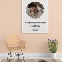 Personalizuotas žvaigždžių žemėlapis, plakatas su rėmeliu, su forma pasirinkimu ir jūsų nuotrauka  Poster -  dovanokis.lt