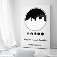 Personalizuotas žvaigždžių žemėlapis ant drobės su jūsų vieta ir žemėlapiu  Drobe -  dovanokis.lt