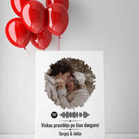 Personalizuotas žvaigždžių žemėlapis su skirtingomis formomis ir jūsų nuotrauka bei „Spotify“ kodu  Customizer -  dovanokis.lt