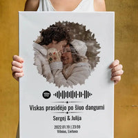 Personalizuotas žvaigždžių žemėlapis su skirtingomis formomis ir jūsų nuotrauka bei „Spotify“ kodu  Customizer -  dovanokis.lt