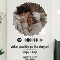 Personalizuotas žvaigždžių žemėlapis su skirtingomis formomis ir jūsų nuotrauka bei „Spotify“ kodu  Customizer -  dovanokis.lt