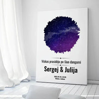 Personalizuotas žvaigždžių žemėlapis su skirtingomis formomis ir dangaus fonu  Customizer -  dovanokis.lt