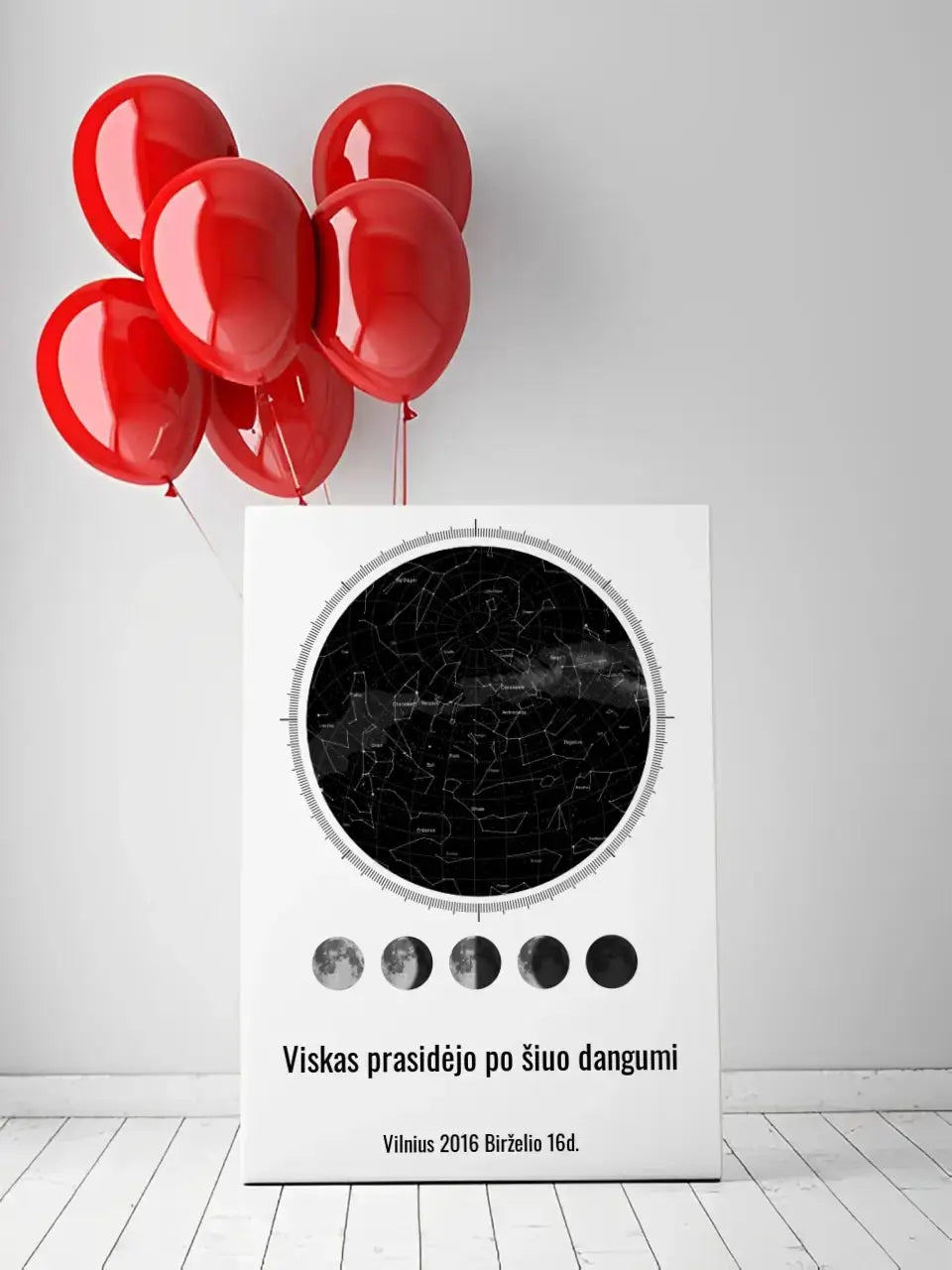 Personalizuotas žvaigždžių žemėlapis ant drobės  Drobe -  dovanokis.lt