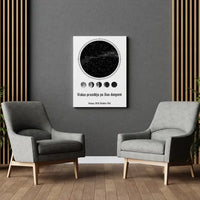 Personalizuotas žvaigždžių žemėlapis ant drobės  Drobe -  dovanokis.lt