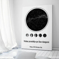 Personalizuotas žvaigždžių žemėlapis ant drobės  Drobe -  dovanokis.lt