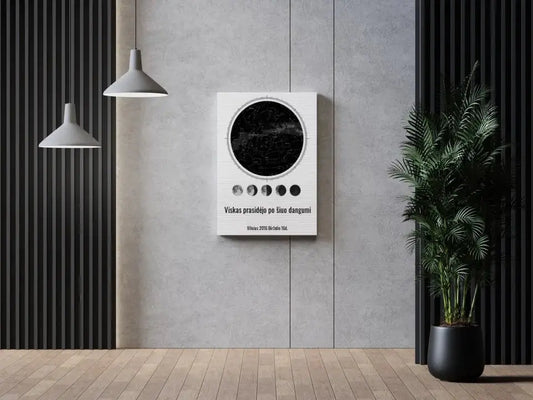 Personalizuotas žvaigždžių žemėlapis ant drobės  Drobe -  dovanokis.lt