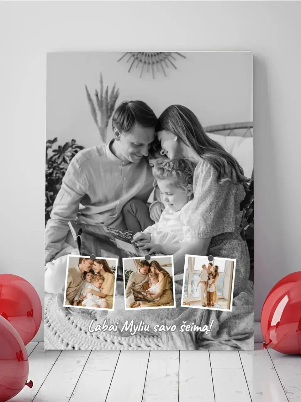 Personalizuotas šeimos spaudinys ant drobės su jūsų nuotraukomis  Drobe -  dovanokis.lt