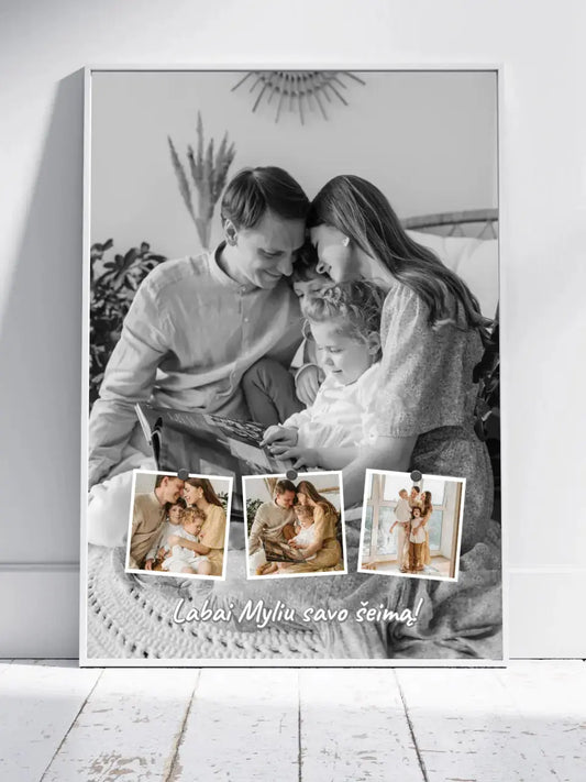 Personalizuotas šeimos įrėmintas plakatas su jūsų nuotraukomis  Posteris(Plakatas) -  dovanokis.lt