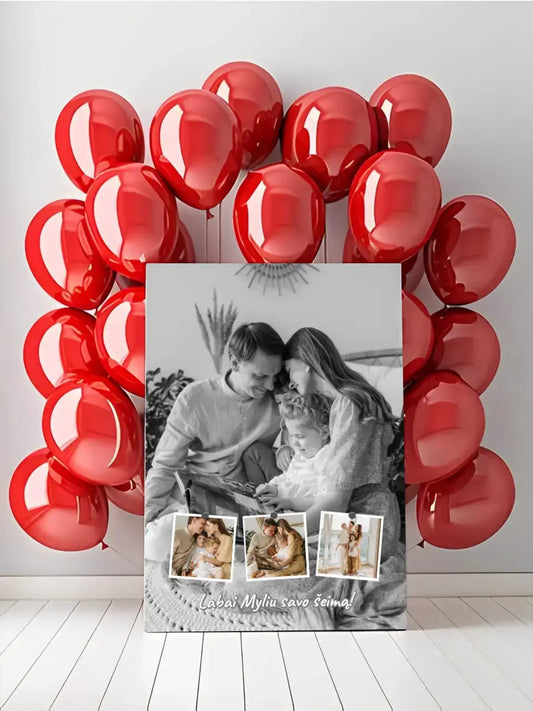 Personalizuotas šeimos spaudinys ant drobės su jūsų nuotraukomis  Drobe -  dovanokis.lt