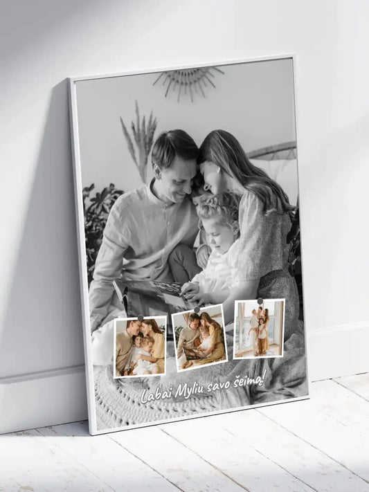 Personalizuotas šeimos įrėmintas plakatas su jūsų nuotraukomis  Posteris(Plakatas) -  dovanokis.lt