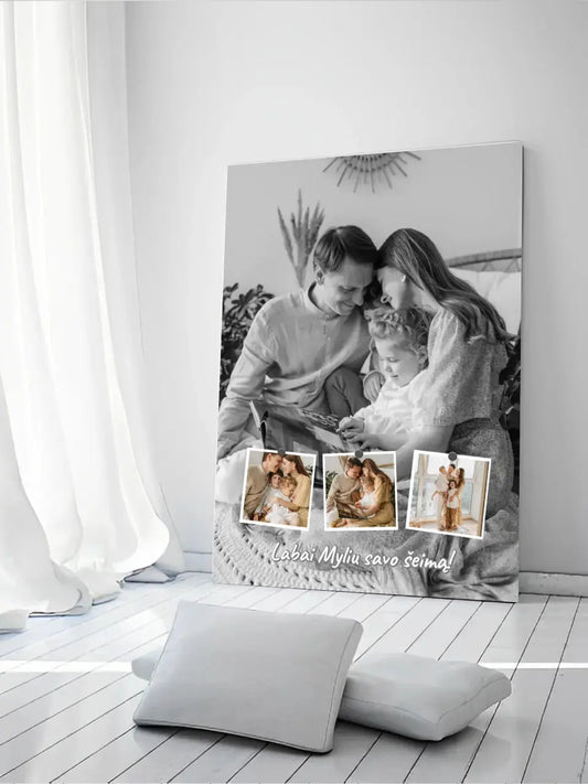 Personalizuotas šeimos spaudinys ant drobės su jūsų nuotraukomis  Drobe -  dovanokis.lt