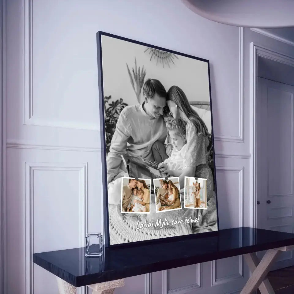Personalizuotas šeimos įrėmintas plakatas su jūsų nuotraukomis  Posteris(Plakatas) -  dovanokis.lt