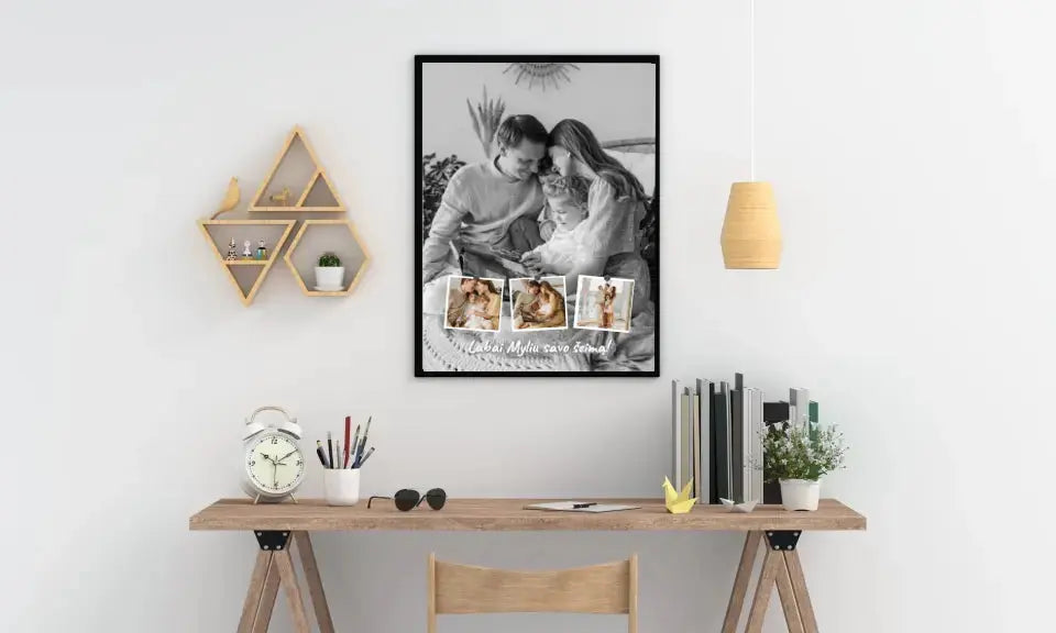 Personalizuotas šeimos įrėmintas plakatas su jūsų nuotraukomis  Posteris(Plakatas) -  dovanokis.lt