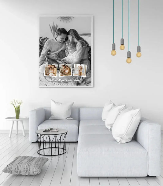 Personalizuotas šeimos įrėmintas plakatas su jūsų nuotraukomis  Posteris(Plakatas) -  dovanokis.lt