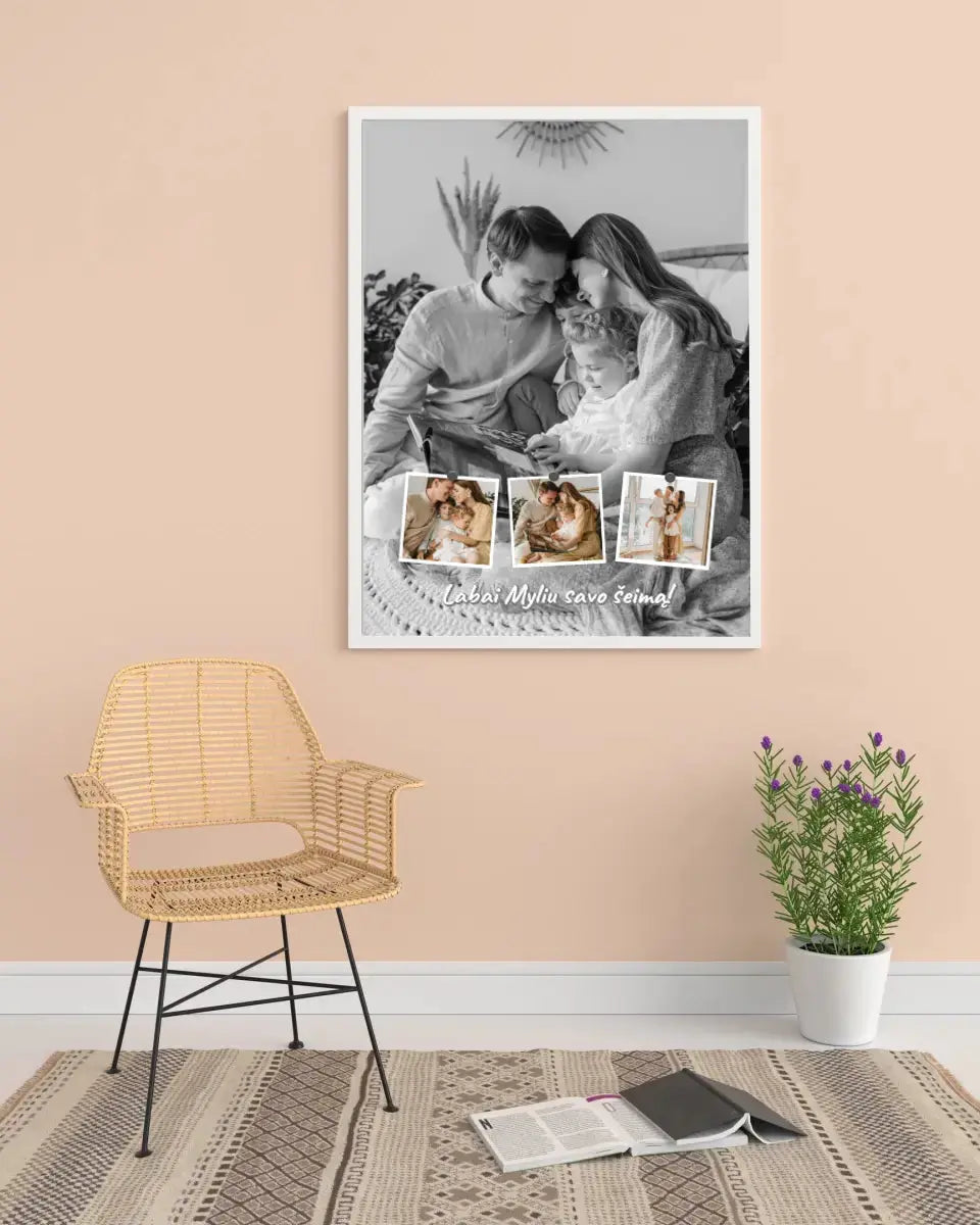 Personalizuotas šeimos įrėmintas plakatas su jūsų nuotraukomis  Posteris(Plakatas) -  dovanokis.lt