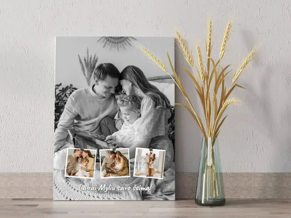 Personalizuotas šeimos spaudinys ant drobės su jūsų nuotraukomis  Drobe -  dovanokis.lt