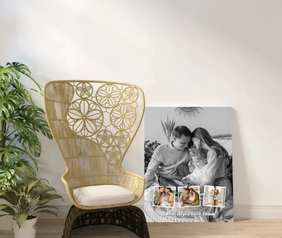 Personalizuotas šeimos spaudinys ant drobės su jūsų nuotraukomis  Drobe -  dovanokis.lt