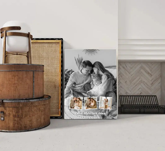 Personalizuotas šeimos spaudinys ant drobės su jūsų nuotraukomis  Drobe -  dovanokis.lt