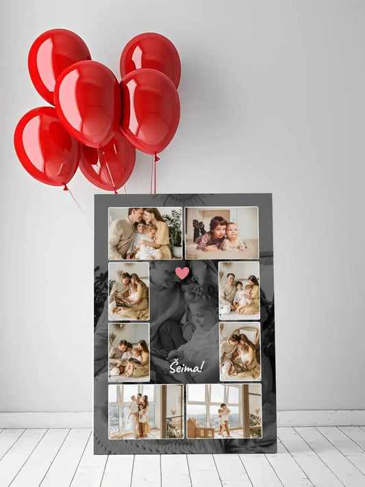 Personalizuotas šeimos spaudinys ant drobės su jūsų nuotraukomis  Drobe -  dovanokis.lt